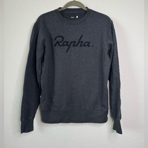 Rapha Other - Rapha Sweatshirt Mens Sz S Gray Fleece Lined Spell Out Logo Crew Neck Cycling